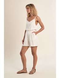 Cotton shorts, broderie anglaise