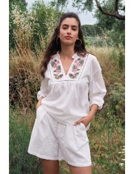 Cotton shorts, broderie anglaise