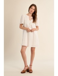 Cotton t-shirt dress, broderie anglaise