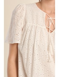 Cotton t-shirt dress, broderie anglaise