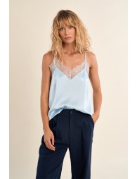 Lace satin camisole
