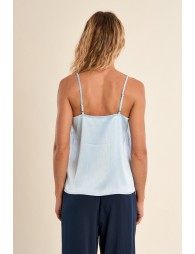 Top de mujer lencero, de tirantes, con encaje.