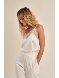 Lace satin camisole