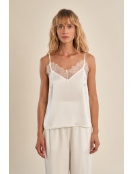 Caraco satiné en dentelle