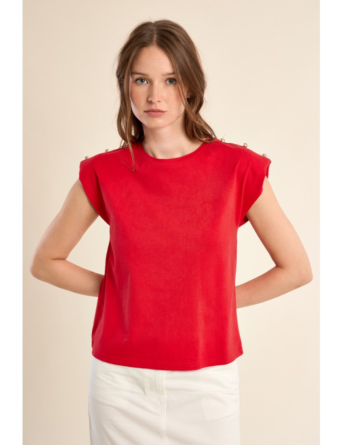 T-shirt à épaulettes