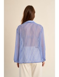 Wide striped shirt, in semi-transparency