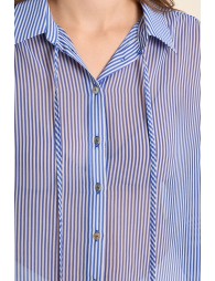 Wide striped shirt, in semi-transparency