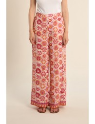 Pantalón de mujer largo, estampado étnico.