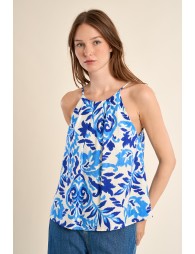 Top de mujer lencero, de tirantes, con estampado.