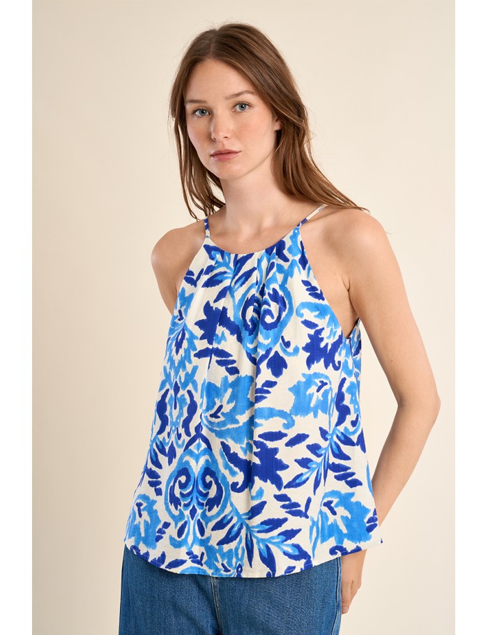 American neckline top, halter