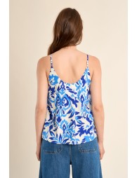 Top de mujer lencero, de tirantes, con estampado.