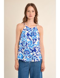 Top de mujer lencero, de tirantes, con estampado.