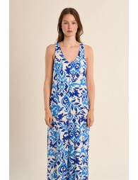 Long jumpsuit, printed