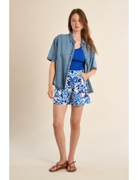 High-waisted shorts, printed