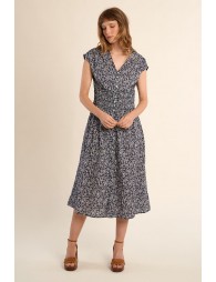 Robe midi, fleurie