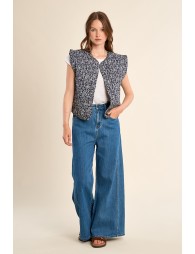 Chaleco de mujer, estampado flores.