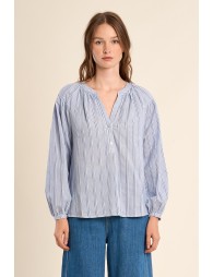 Blusa de mujer de manga larga, con estampado.