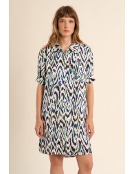 Robe chemise courte, imprimée