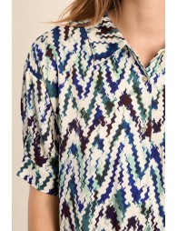 Robe chemise courte, imprimée
