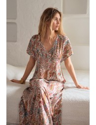 Robe longue et fluide, imprimée cashemire