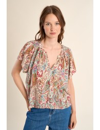 Top de mujer de manga corta, con estampado.