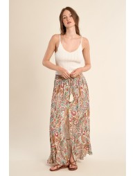Long skirt, cashmere print