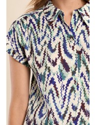 Short-sleeved blouse, printed