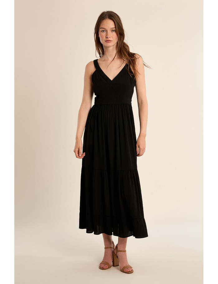 Robe longue à volants