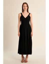 Robe longue à volants