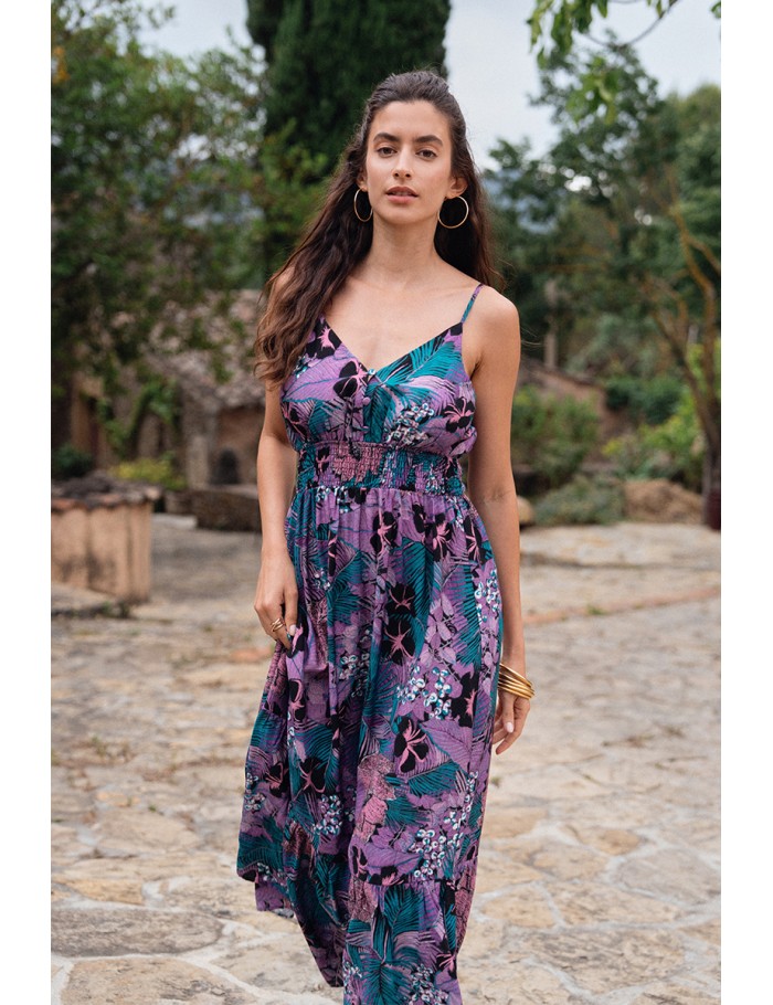 Robe longue, imprimée