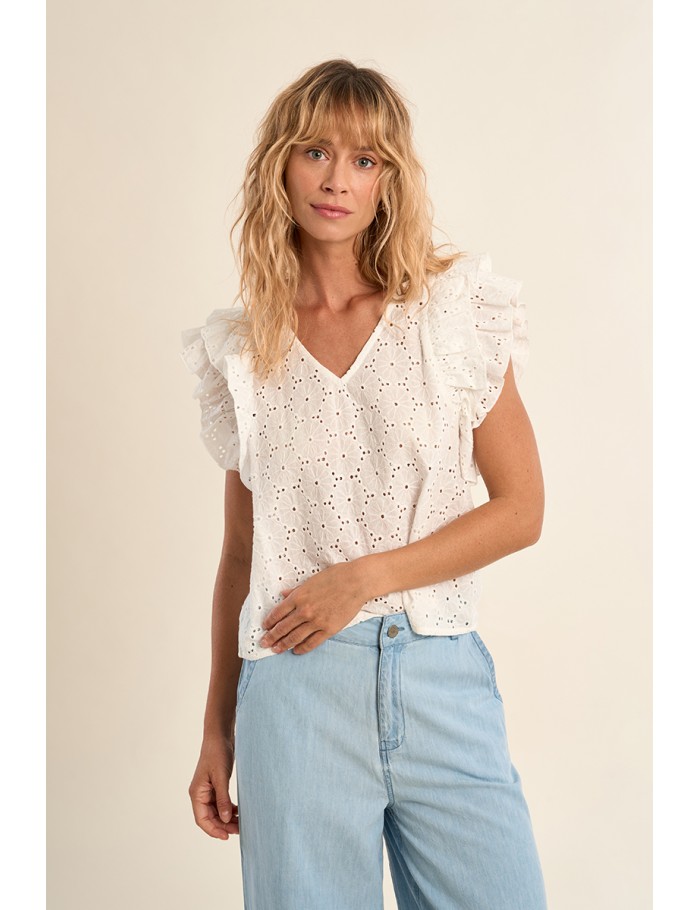 Cotton top, broderie anglaise