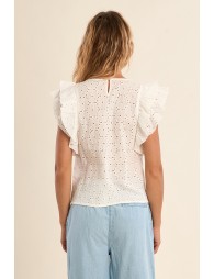 Cotton top, broderie anglaise