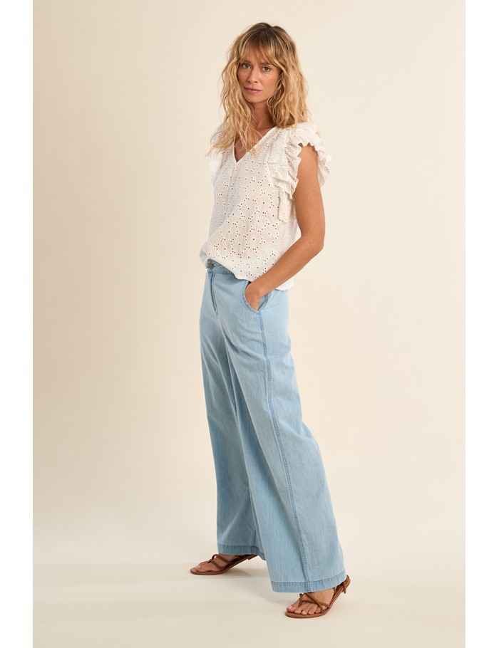 Cotton top, broderie anglaise