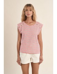 Cotton sailor t-shirt with gold buttons