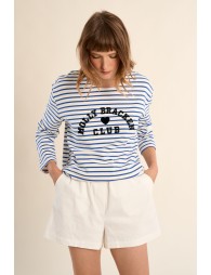 Camiseta de mujer de manga larga, con estampado.