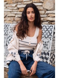 Top de mujer de tirantes, estampado rayas.