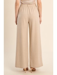 Wide leg pleated trousers