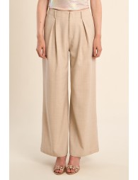 Wide leg pleated trousers