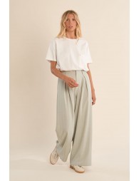 Wide leg pleated trousers