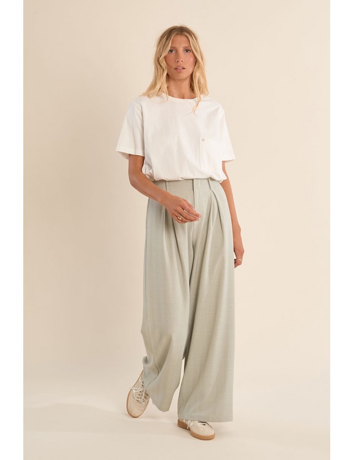 Pantalón de mujer largo, detalle pinzas.