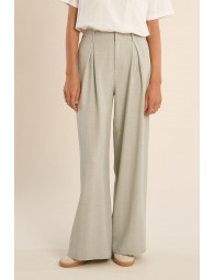 Wide leg pleated trousers