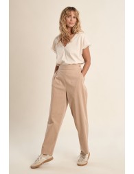 Pantalon fluide, taille haute