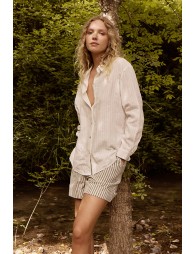 Chemise longue, rayée