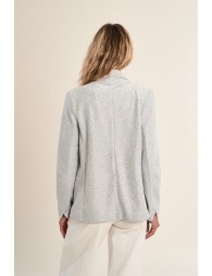 Blazer de mujer de manga larga, en tejido brillante.