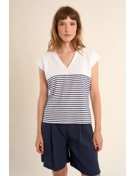 Sleeveless, striped top