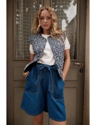 Cotton shorts, denim effect