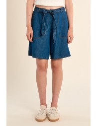 Cotton shorts, denim effect