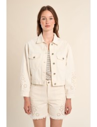Denim jacket, broderie anglaise details