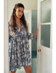 Robe courte imprimée, en coton