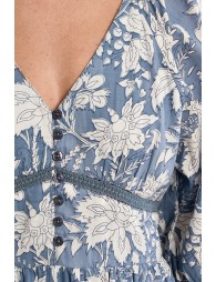 Long printed dress, in cotton